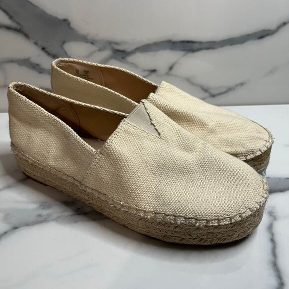 Sam Edelman Women's Beige Canvas Cherlene Shoes Sz 8 Platform Slip-On Festival - Picture 1 of 8